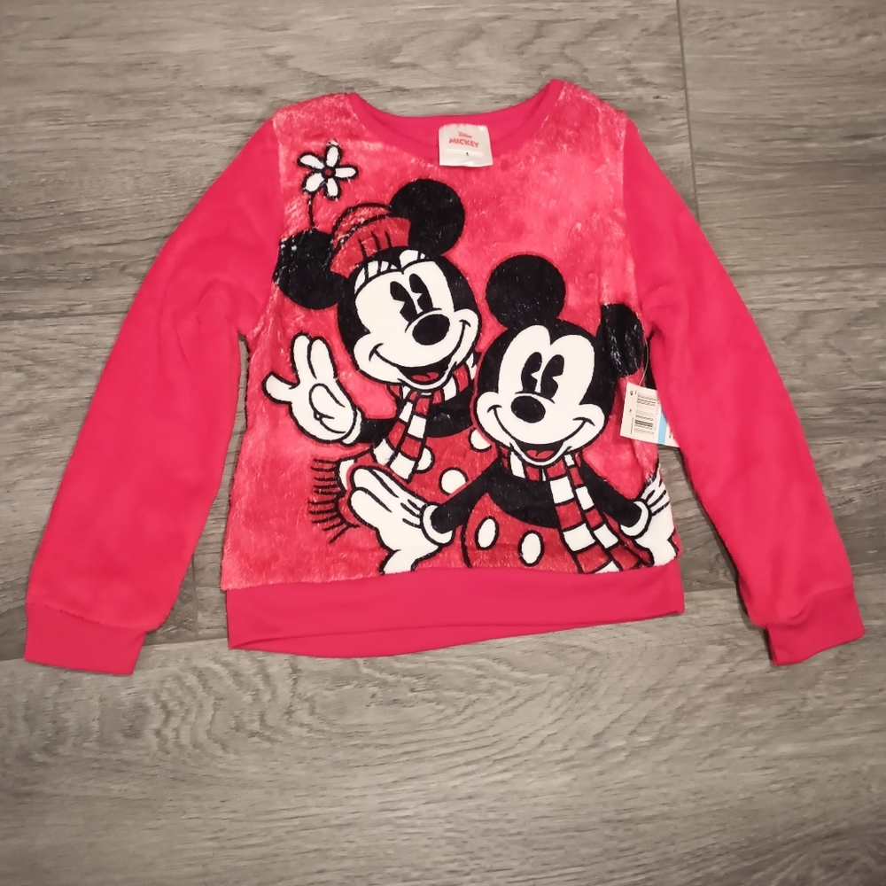 Mickey & Minnie Pullover Fleece Sweater Red 5T